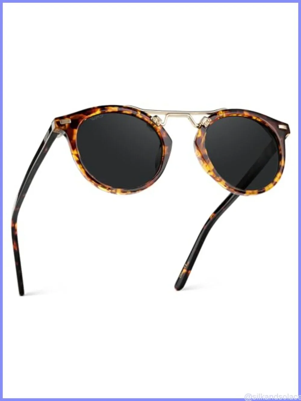 Polarized Round Double-Bridge Sunglasses UV400 Full Frame